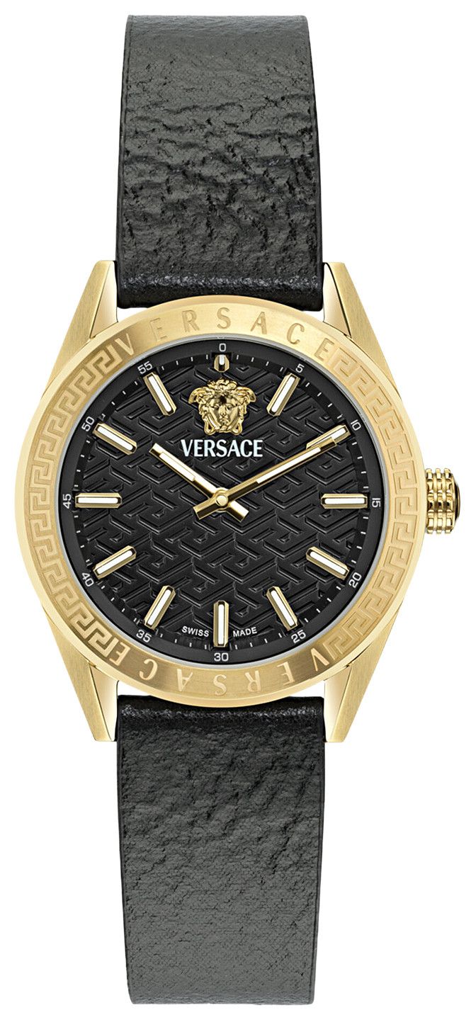 Versace V Code Leather Watch Gold