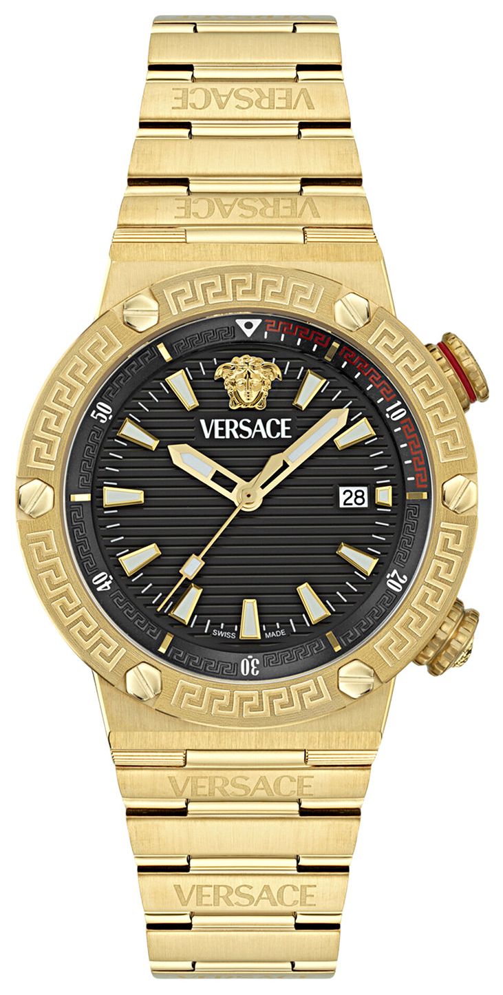 Versace Greca Logo Diver Bracelet Watch Gold