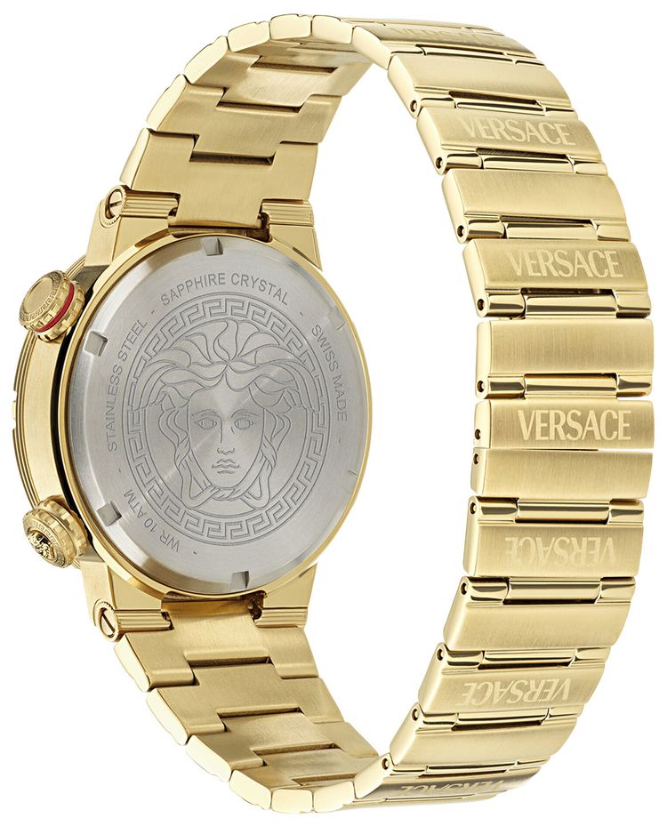 Versace Greca Logo Diver Bracelet Watch Gold