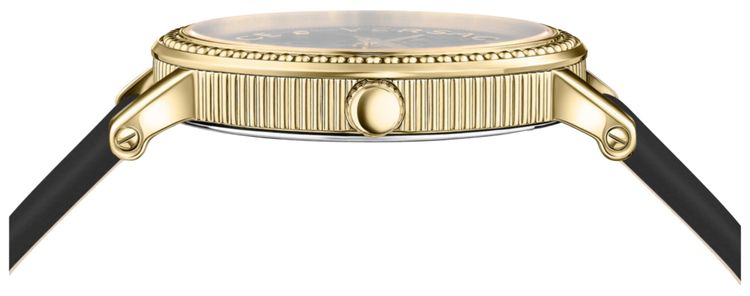 Versace V Dollar Leather Watch Gold