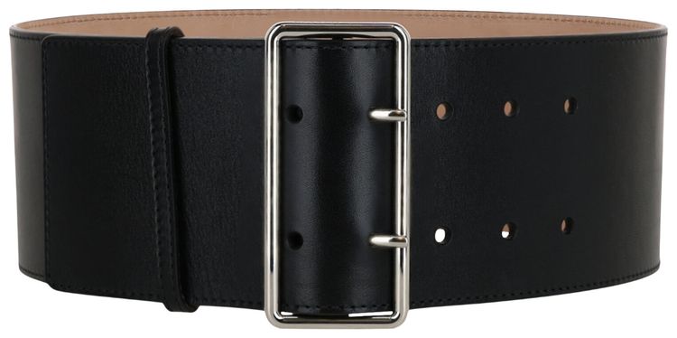 Alexander McQueen Wide Ecolux Military Belt Black