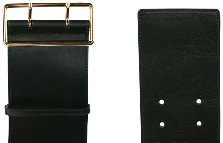 Alexander McQueen Wide Ecolux Military Belt Black