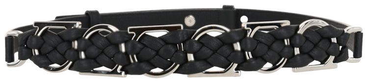 Ferragamo Braided Gancini Belt Black