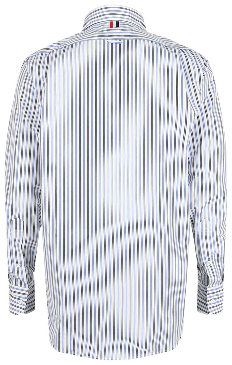 Thom Browne Tricolor Stripe Poplin Shirt Blue