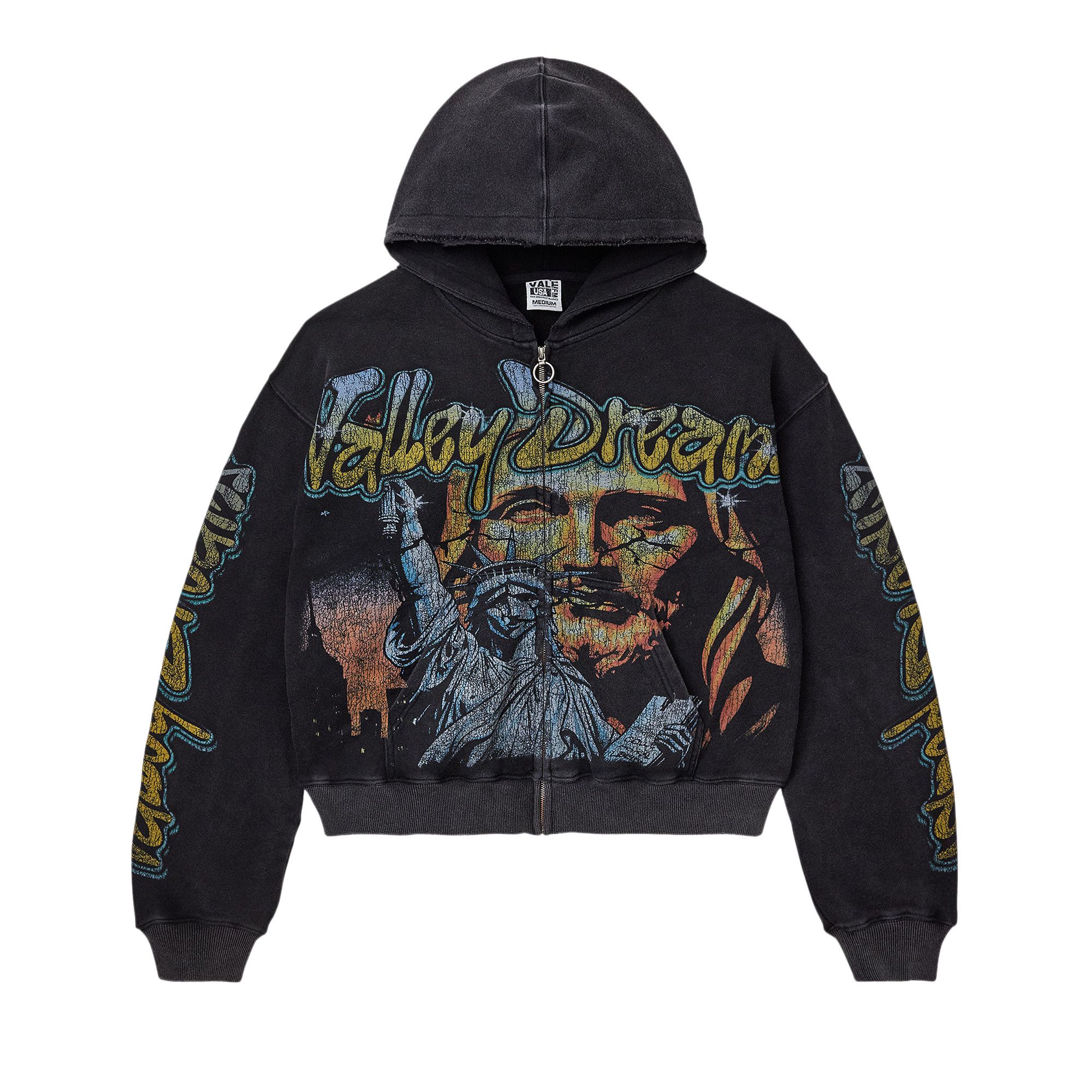 格安！未開封フーディー ZIP-UP ブラック　GD FAM 特典缶バッジ付き Buy Vale Forever Gods Liberty Zip Up 'Black' - VALE 05 007 GLZU BK