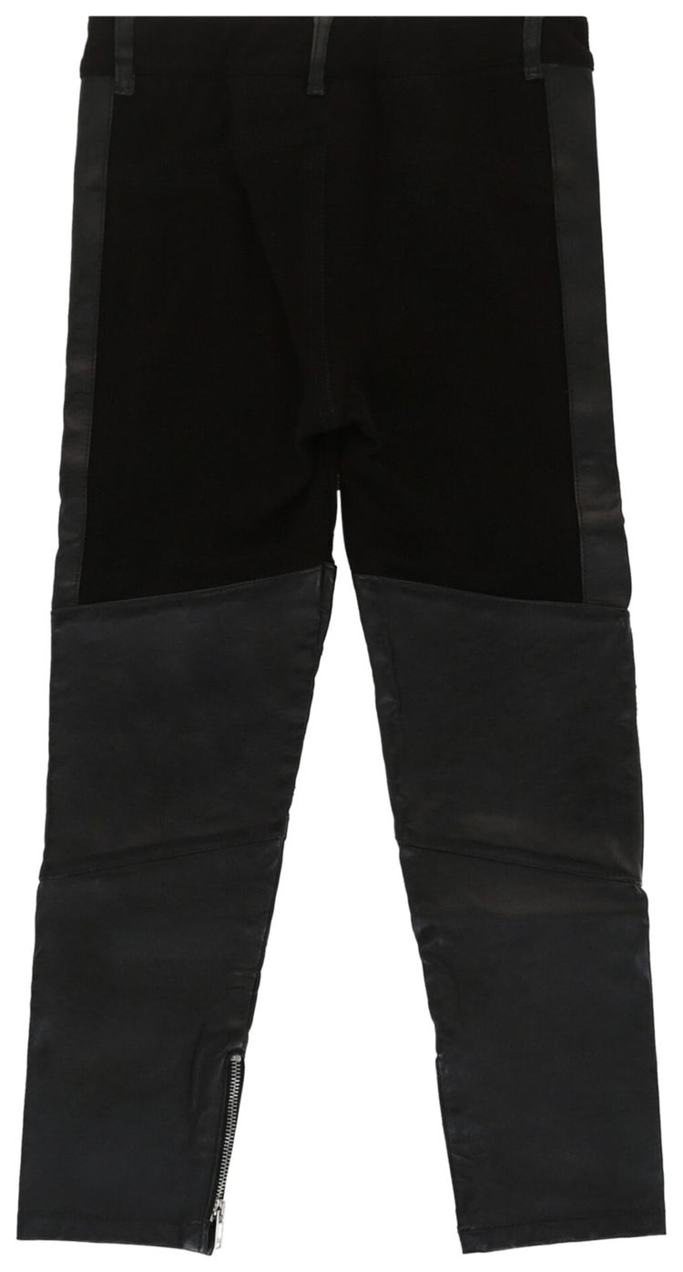Gucci Faux Leather Mixed Media Pants Black