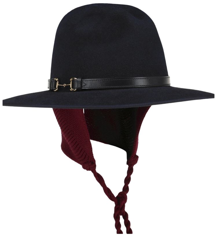 Gucci Felt Brimmed Hat with Earflaps Blue