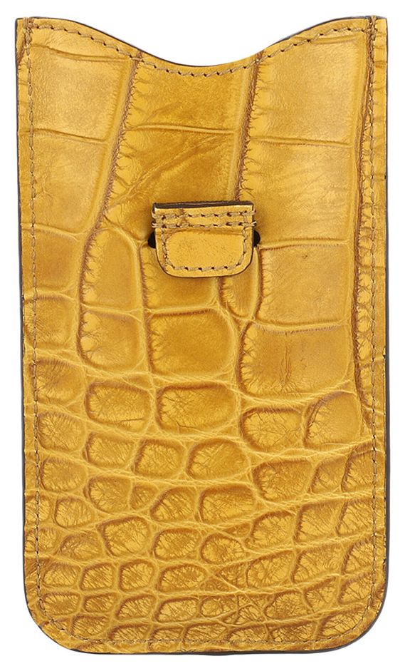 Gucci Crocodile Leather iPhone 5s Phone Case Yellow