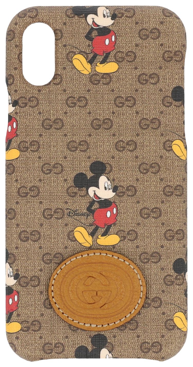 Gucci GG Supreme Mickey iPhone XXS Case Brown