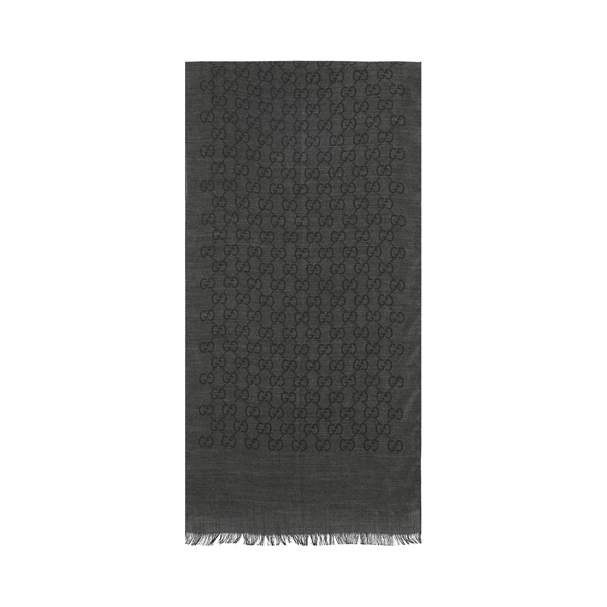 Buy Gucci GG Jacquard Pattern Knit Scarf 'Anthracite' - 165904