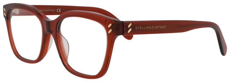 Stella McCartney Square Frame Acetate Optical Frames RedTransparent