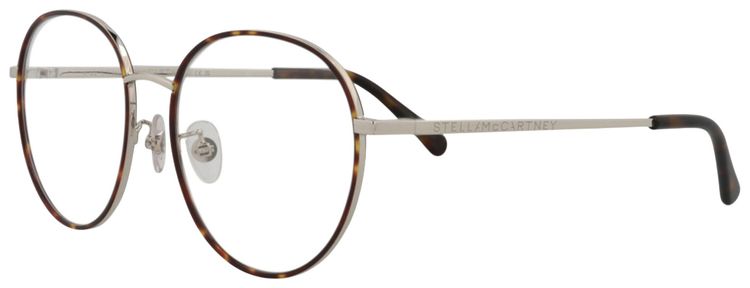 Stella McCartney Round Frame Metal Optical Frames HavanaGoldTransparent