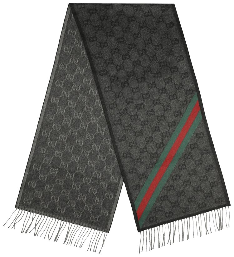 Gucci Nikky Wool Scarf LeadDark Green