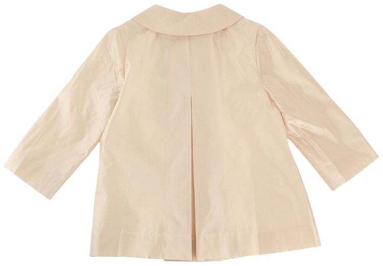 Gucci Long Sleeve Silk Collared Top Cream