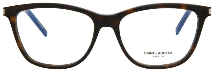 Saint Laurent Square Frame Acetate Optical Frames HavanaSilverTransparent