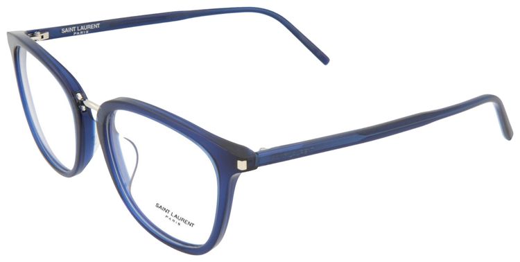 Saint Laurent Round Frame Acetate Optical Frames Blue