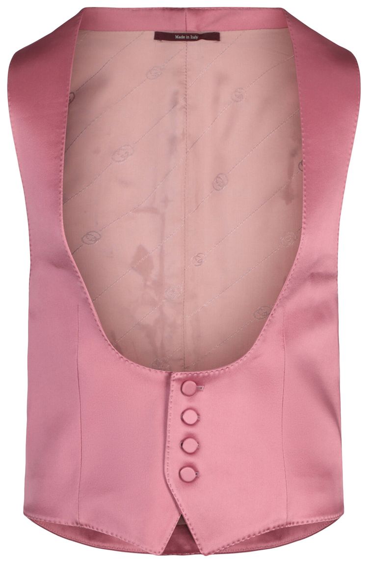 Gucci Button Up Satin Vest Pink