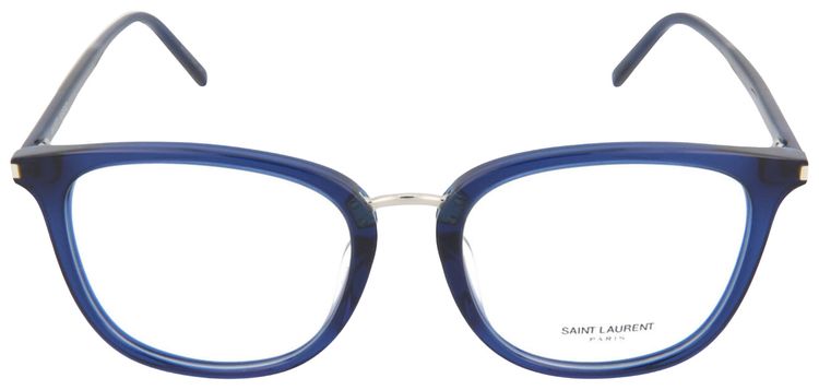 Saint Laurent Round Frame Acetate Optical Frames Blue