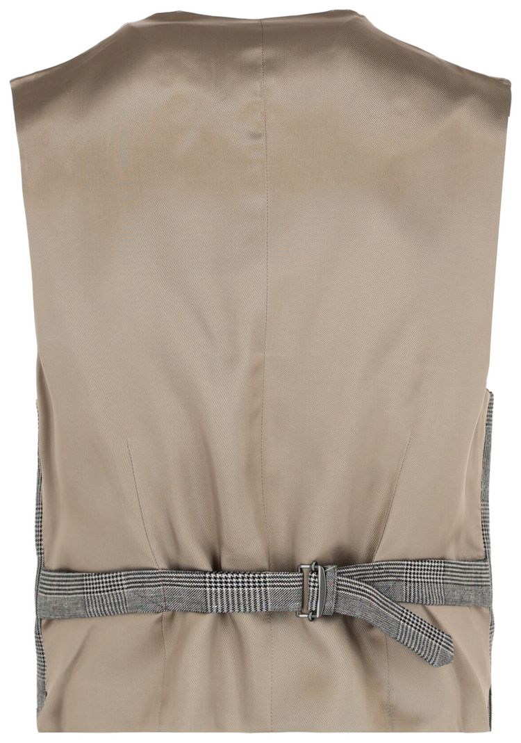 Gucci Wool Blend Plaid Vest GreyBeige