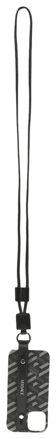 Versace Coated Canvas La Greca iPhone 12 Case Black