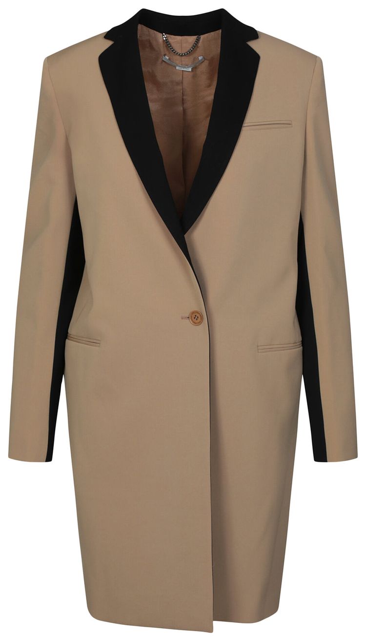 Stella McCartney Colorblock Wool Coat Sugarcane