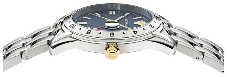 Versace Greca Time GMT Watch Stainless Steel