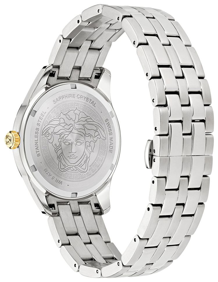 Versace Greca Time GMT Watch Stainless Steel