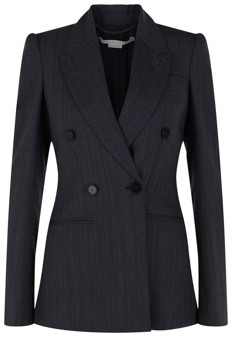 Stella McCartney Wool Blend Blazer Blue Grey