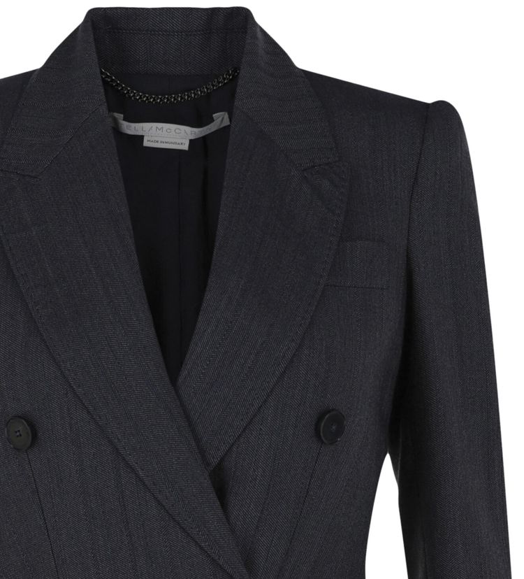 Stella McCartney Wool Blend Blazer Blue Grey