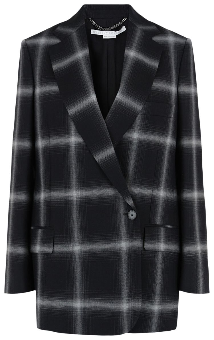 Stella McCartney Rylee Single Breasted Blazer BlackGrey