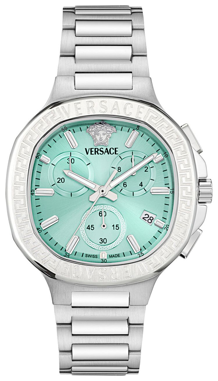 Versace V Chrono Square Bracelet Watch Stainless Steel