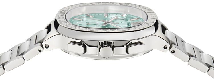 Versace V Chrono Square Bracelet Watch Stainless Steel