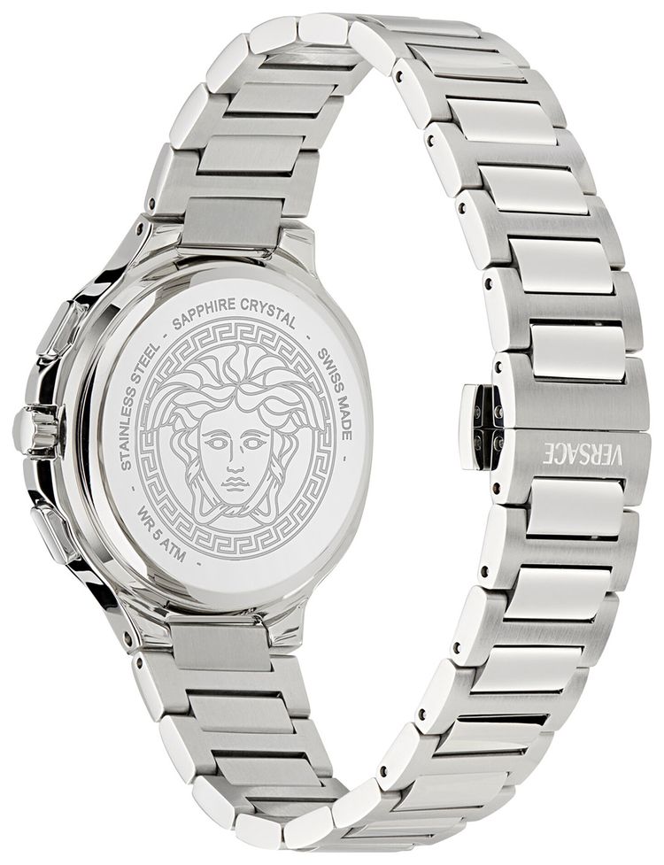 Versace V Chrono Square Bracelet Watch Stainless Steel