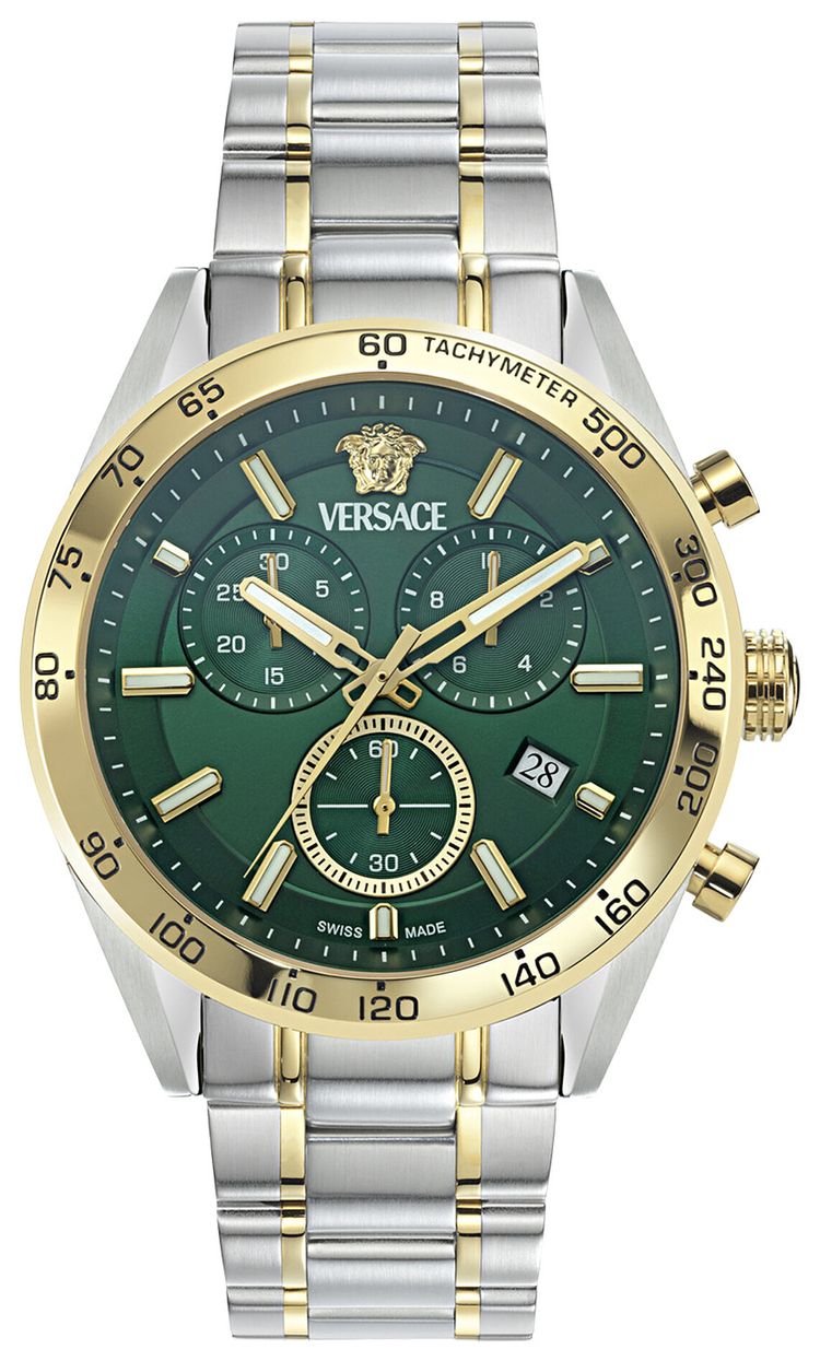 Versace V Code Chrono Bracelet Watch Two Tone