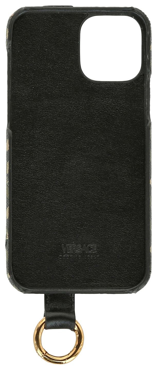 Versace Coated Canvas La Greca iPhone 12 Case Green