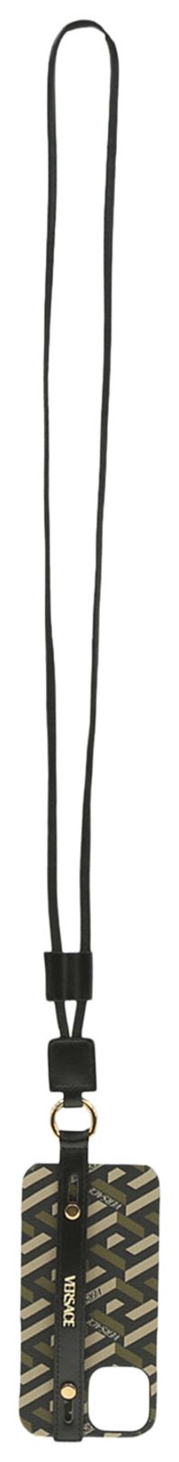 Versace Coated Canvas La Greca iPhone 12 Case Green