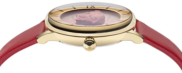 Versace La Medusa Leather Watch Gold