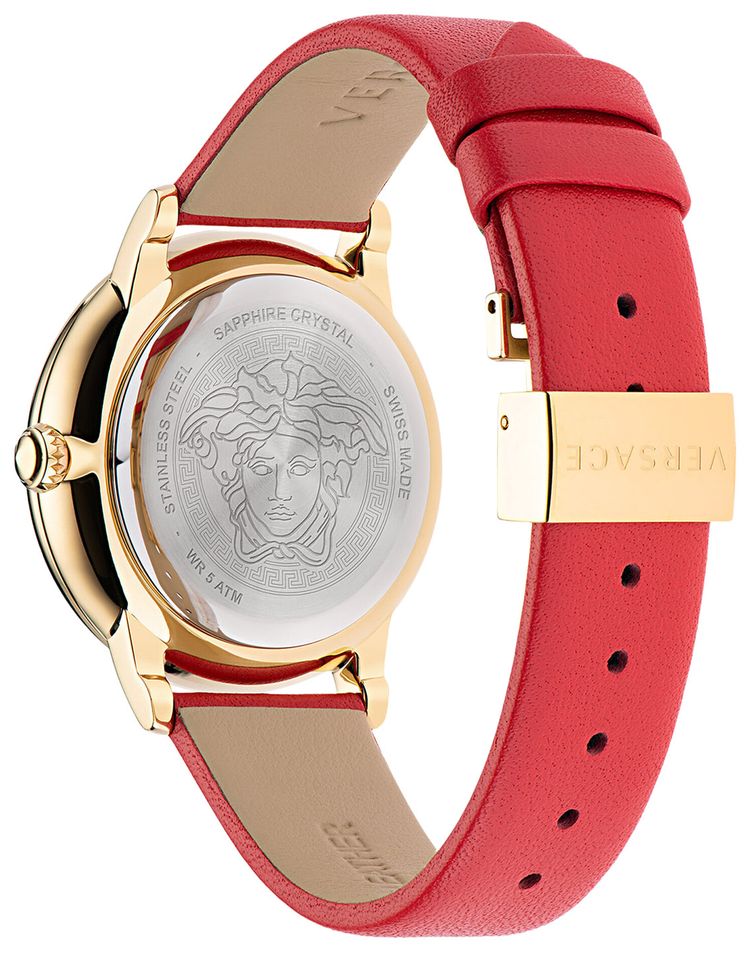 Versace La Medusa Leather Watch Gold