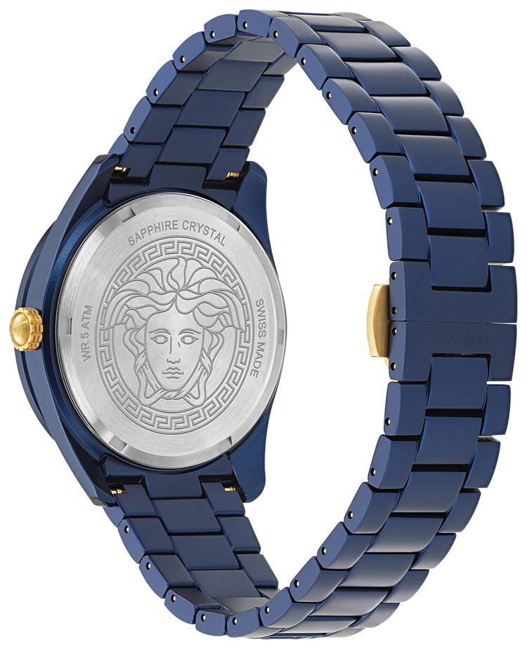 Versace V Dome Aluminum Bracelet Watch Blue