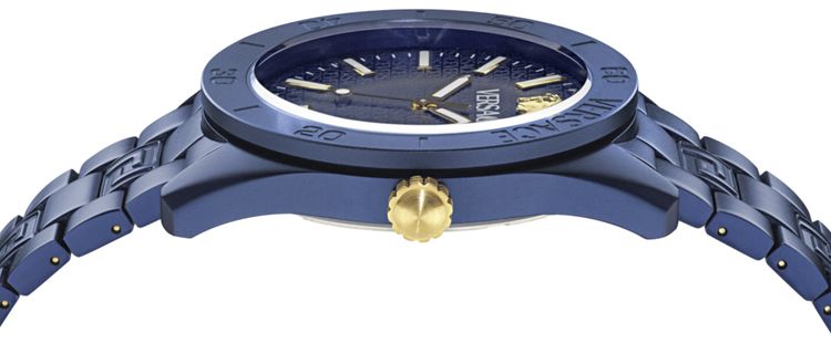 Versace V Dome Aluminum Bracelet Watch Blue