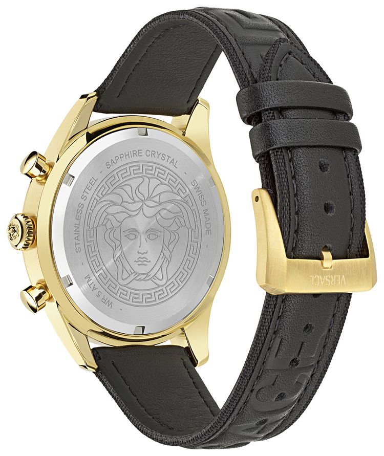 Versace Chrono Master Leather Watch Gold