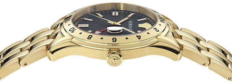 Versace Greca Time GMT Watch Gold