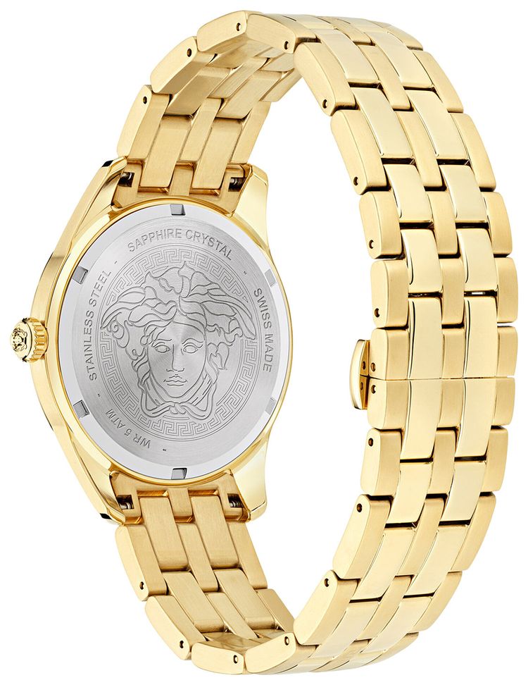 Versace Greca Time GMT Watch Gold