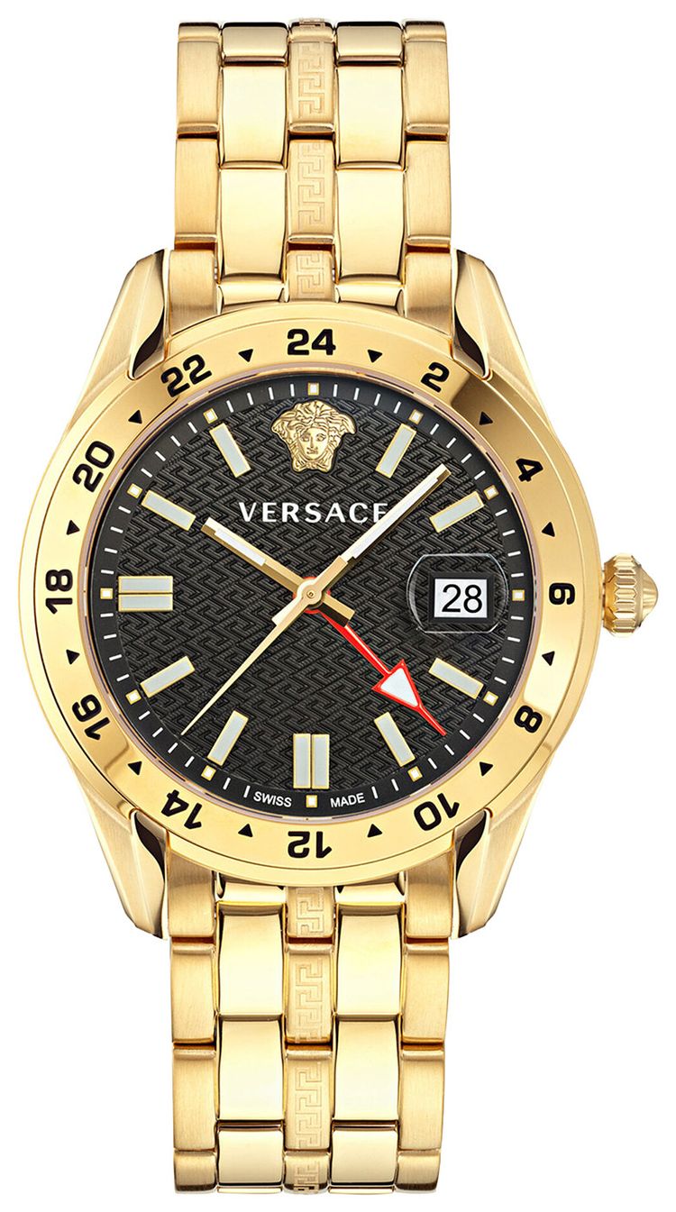 Versace Greca Time GMT Watch Gold