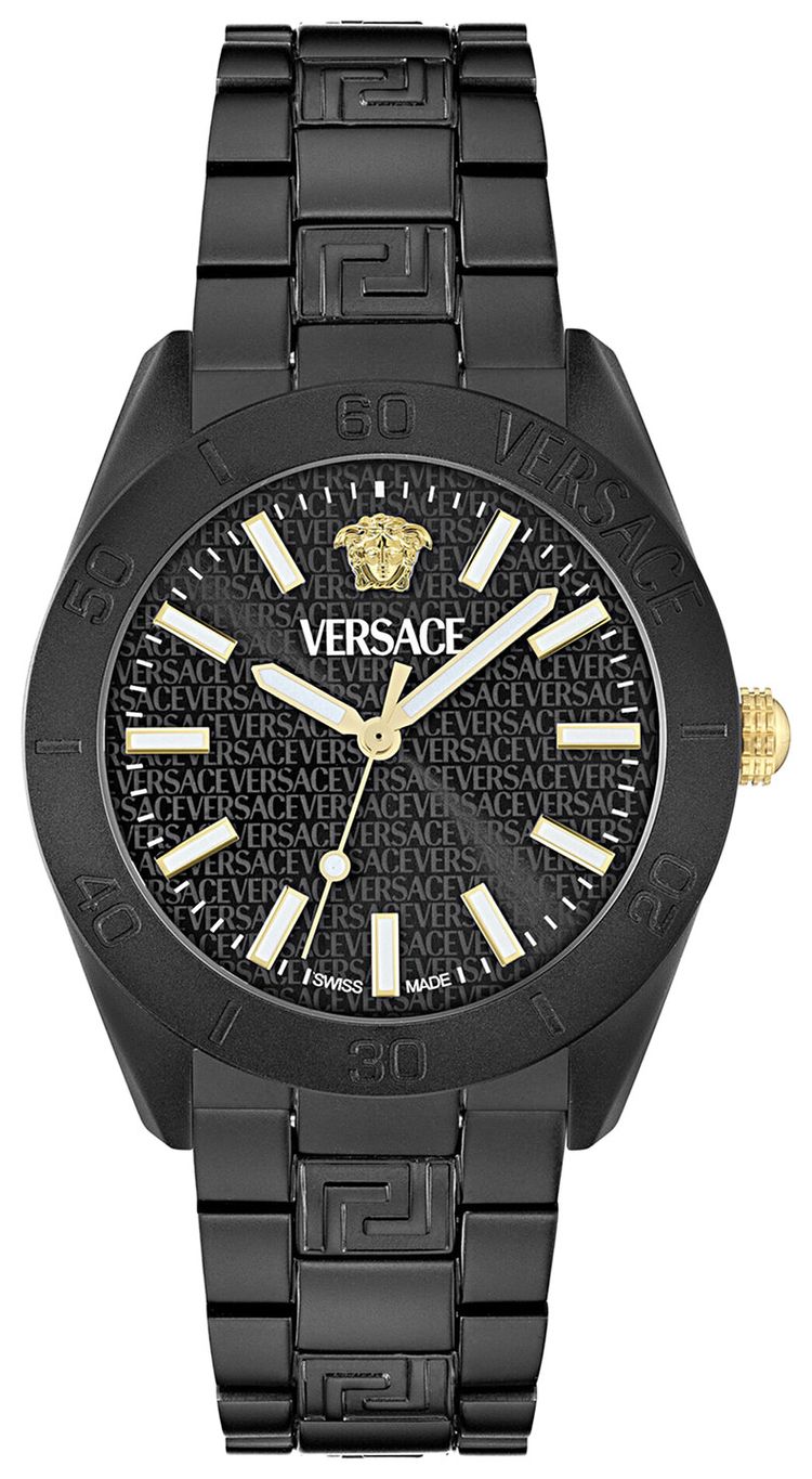 Versace V Dome Aluminum Bracelet Watch Black