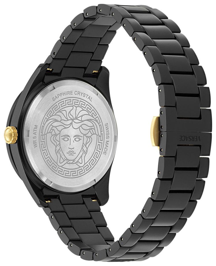 Versace V Dome Aluminum Bracelet Watch Black