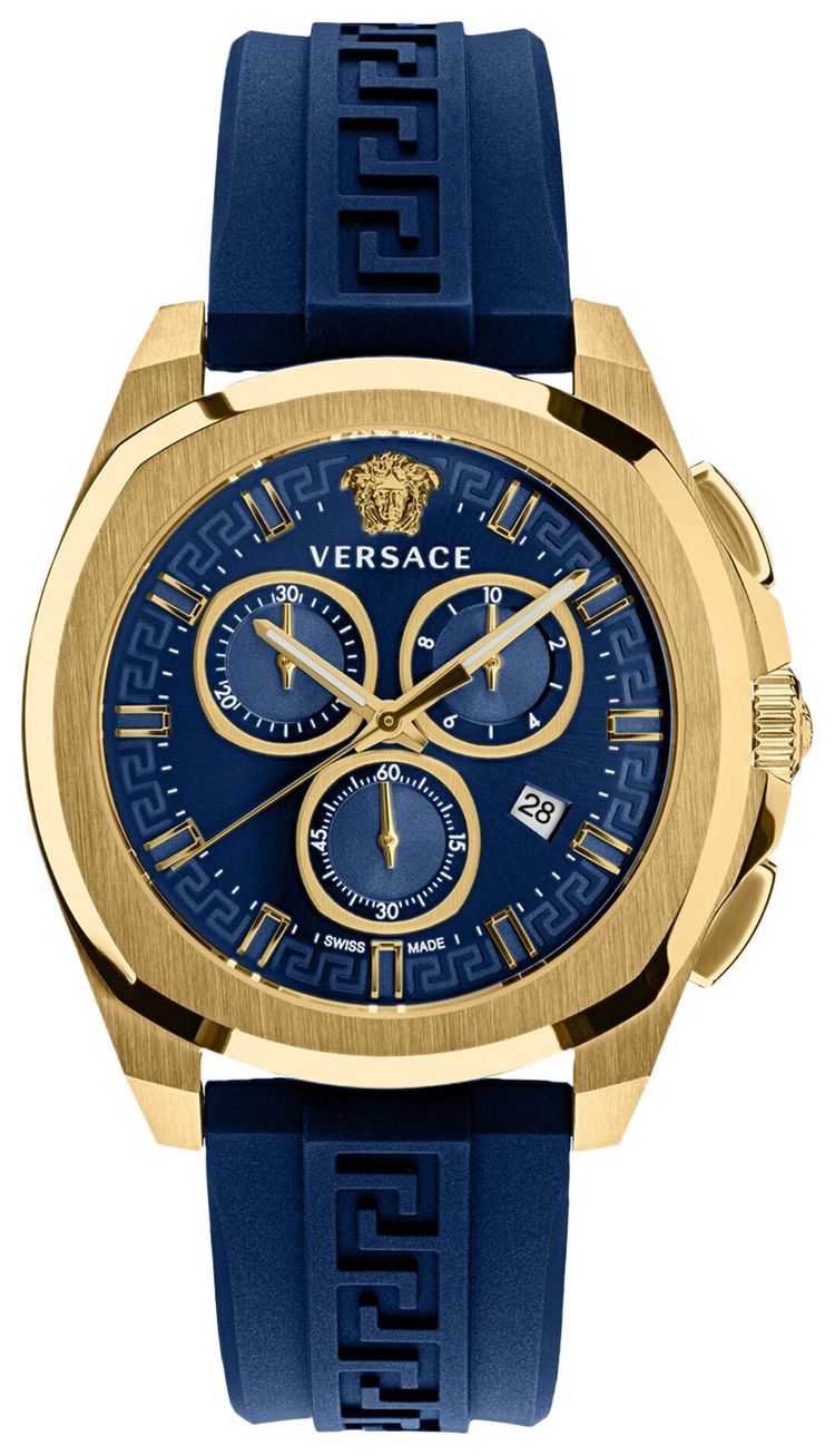 Versace Geo Chrono Silicone Watch Gold