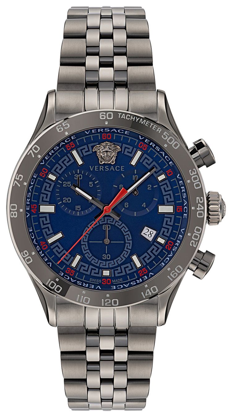 Versace Hellenyium Chrono Bracelet Watch Gun