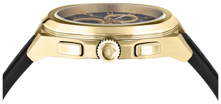 Versace Geo Chrono Silicone Watch Gold