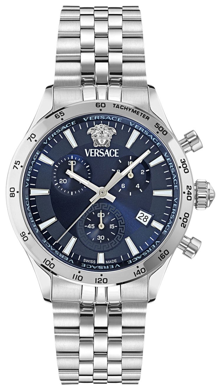 Versace Hellenyium Chrono Petite Bracelet Watch Stainless Steel